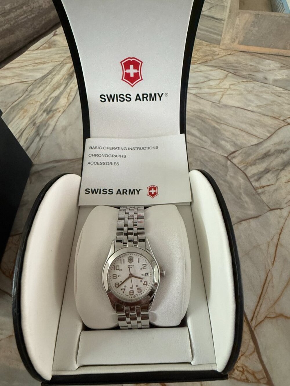 Swiss Army Women’s 30mm Stainless Steel Watch White Dial Date 100M